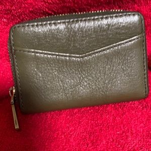 Fossil, Credit Card Holder with zipper, Genuine Leather, Color dark green,